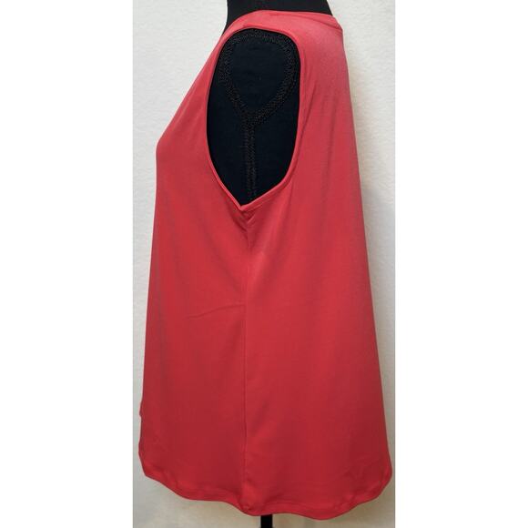 Susan Graver V-Neck Red Sleeveless Blouse Size MP - Picture 2 of 4